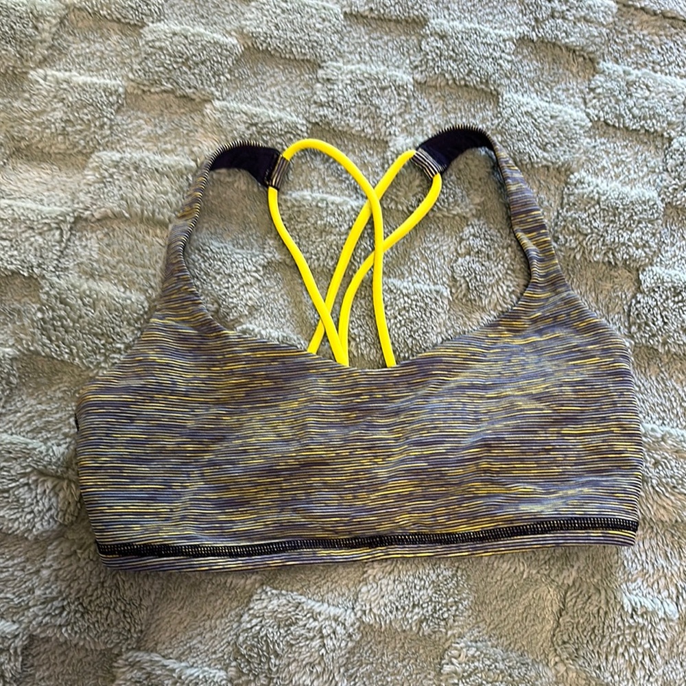 Lululemon Athletica Sports Bra in Yellow and Blue
